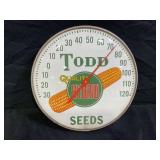 TODD SEEDS 12" GLASS FRONT THERMOMETER