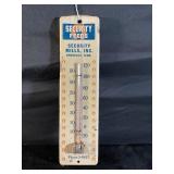 SECURITY FEEDS METAL THERMOMETER - 11 1/2" X 3"