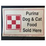 PURINA DOG & CAT FOOD METAL SIGN - 71 1/2" X
