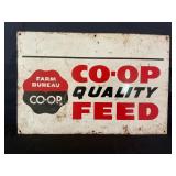 FARM BUREAU CO-OP FEED METAL SIGN - 18" X 12"