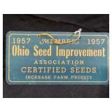 1957 OHIO SEED IMPROVEMENT MEMBER CARDBOARD SIGN