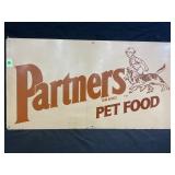 1995 PARTNERS BRAND PET FOOD GREEN BACK METAL