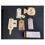 LOT OF ASSORTED ADVERTISING RAIN GAUGES &