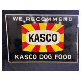 KASCO DOG FOOD METAL GREEN BACK SIGN - 30" X 20"