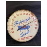 FISHBAUGH SEEDS 12" GLASS FRONT THERMOMETER CELINA