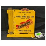 FARMERS HYBRID SEED CORN METAL RAIN GAUGE