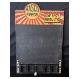 KASCO FEEDS HAND PAINTED WOOD DEALER BROCHURE SIGN
