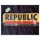 REPUBLIC DOUBLE SIDED METAL FENCE SIGN - 12" X