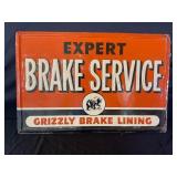 GRIZZLY BRAKE LINE BRAKE SERVICE EMBOSSED METAL