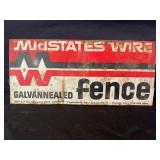 MIDSTATES WIRE METAL FENCE SIGN - 12 1/2" X 5 1/2"