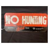 SHEFFIELD NO HUNTING DOUBLE SIDED METAL FENCE SIGN