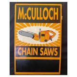 MCCULLOCH CHAIN SAWS PORCELAIN DEALER SIGN -