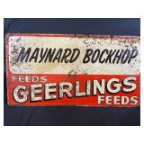 GEERLINGS FEEDS SELF FRAMED METAL EMBOSSED SIGN