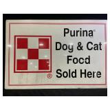 PURINA DOG & CAT FOOD METAL SIGN - 35 1/2" X 23