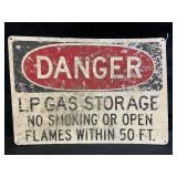DANGER LP GAS STORAGE PLASTIC SIGN - 20" X 14"