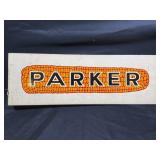 PARKER CORN METAL FLANGE SIGN - 18" X 6"