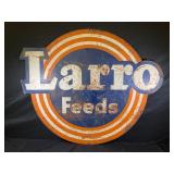 LARRO FEEDS METAL GREEN BACK SIGN - 48" X 40"