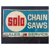 SOLO CHAIN SAWS SELF FRAMED EMBOSSED METAL SIGN BY