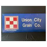 PURINA UNION CITY GRAIN CO. WOOD FRAMED EMBOSSED