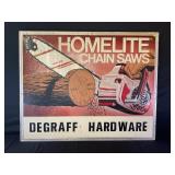 HOMELITE CHAINSAWS DEGRAFF HARDWARE EMBOSSRD METAL