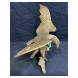 SOLID BRASS EAGLE FIGURINE - 14" X 12" TALL