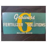 GROWERS FERTILIZER SOLUTIONS EMBOSSED METAL SIGN
