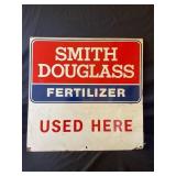 SMITH DOUGLASS FERTILIZER GREEN BACK METAL SIGN -