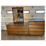 6 DRAWER DRESSER WITH MIRROR AND MATCHING 4 DRAWER