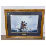 "ROCKLAND BREAKWATER LIGHT" BY WILLIAM J WALLACE