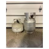 LOT OF 2 GAS GRILL PROPANE TANKS