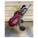 CINCINNATI REDS GOLF BAG WITH TAYLOR MADE 5 WOOD,