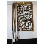 LARGE LOT OF S-K SOCKETS, EXTENSIONS, BREAKER