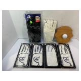 GOLF GLOVES - NEW AND GOLF BALL PAPER WEIGHT