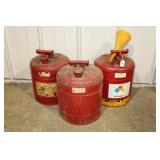 LOT OF THREE 5 GALLON FUEL SAFETY CANS