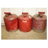 LOT OF THREE 5 GALLON FUEL SAFETY CANS