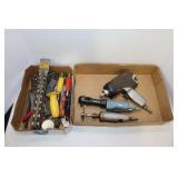 LARGE LOT OF CHISELS, PUNCHES, TAP & DIES,