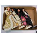 LOT OF 4 LOOSE BARBIES - NATIVE AMERICAN, CHINESE,