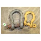2 LARGE METAL CLEVIS HOOKS