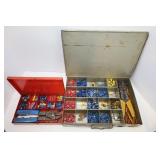 2 BINS FULL OF ELECTRICAL CONNECTOR SUPPLIES AND