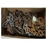 LOT OF 3 - 4 FOOT LOG CHAINS - TWO WITH HOOKS