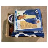 LARGE BOX OF STEARNS & OTHER RAIN SUITS (SOME NEW)