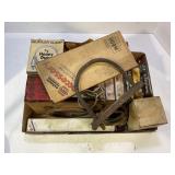 LARGE LOT OF ASSORTED MUFFLER CLAMPS, HANGERS AND