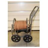 ROLL AROUND HOSE REEL CART WITH GARDEN HOSE