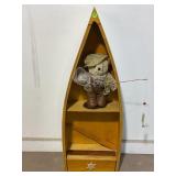 DECORATIVE BOAT SHELF W/ DRAWER & PADDLE - 39 1/2"
