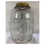 GLASS PICKLE JAR W/ HANDLE & LID - 13" TALL