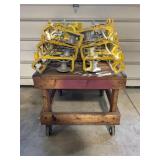 LOT OF 23 OVERLASH ALUMINUM CABLE ROLLERS W/ ROLL