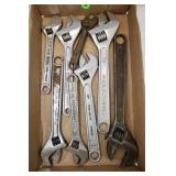 LARGE LOT OF ADJUSTABLE WRENCHES - CRESCENT &