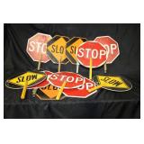 LARGE LOT OF METAL AND PLASTIC SLOW AND STOP