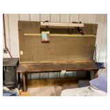 WORKBENCH WITH BENCH VISE, PEG BOARD BACK AND