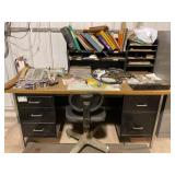 METAL OFFICE DESK WITH CHAIR - 72" X 36" X 29